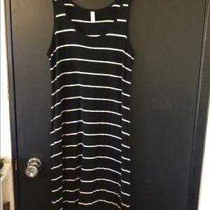 Black and white stripe maxi dress